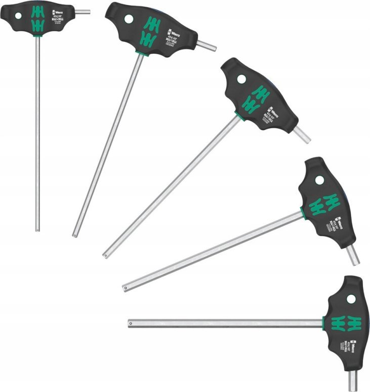 Wera Wera 454/5 HF SHK Set 1 T-handle screwdriver, 5 pieces (black/green, with holding function)