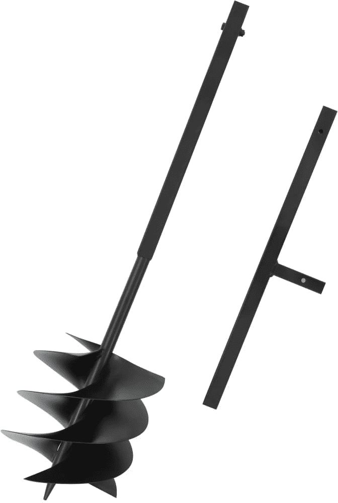 vidaXL Świder do ziemi z uchwytem, 250 mm, stalowy, czarny
