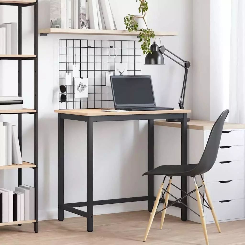 vidaXL stół 80 x 50 x 77 cm Drewno inżynieryjne i stal