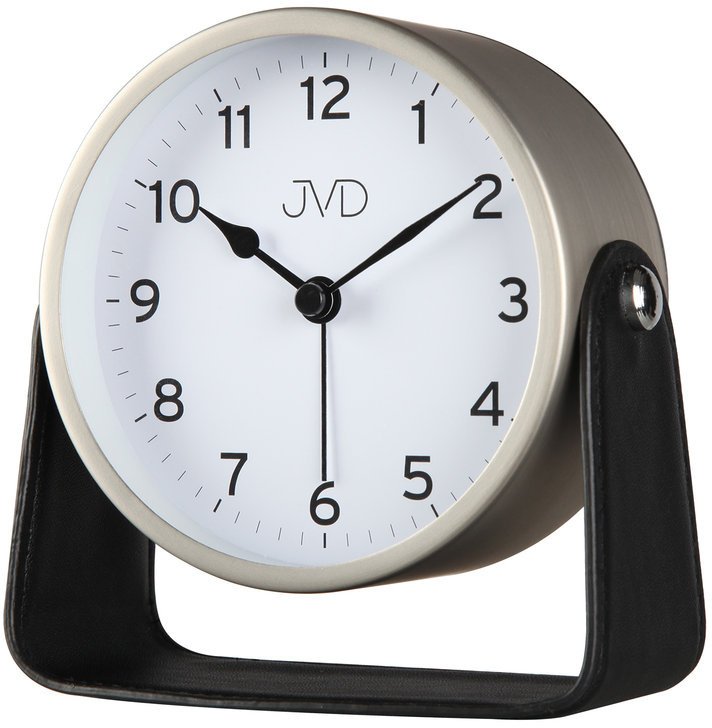 JVD Budzik SRP2313.3 12 cm srebrna skórzana podstawka