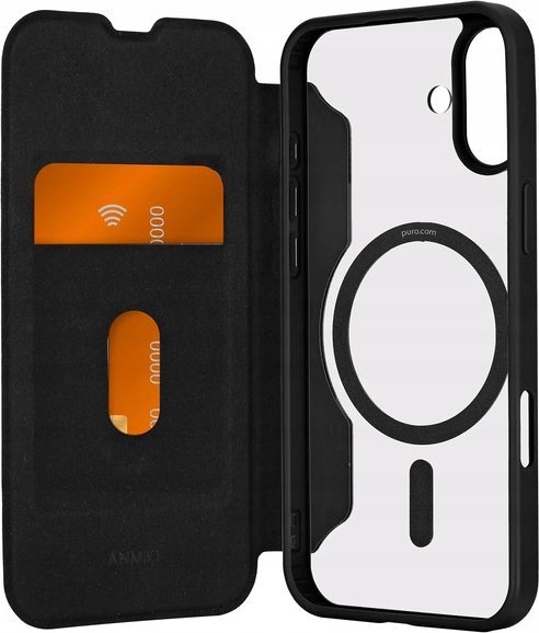 Puro Book Mag Case iPhone 16 Plus black