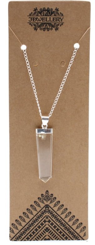 Wisiorek płaski ołówkowy - Kwarc Skalny