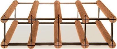 Wamar-Sosenka Regał na wino Stojak na 4 Butelki Szklane/ PET RW-8/ 4x1 Brązowy Metal + Drewno RW-8-4x1-4_O_BR