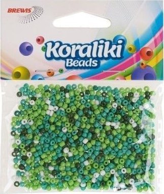 Koraliki akrylowe do nawlekania białe zielone 35mm