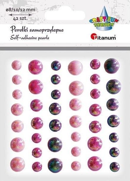 Perełki samoprzylepne różowe 42szt