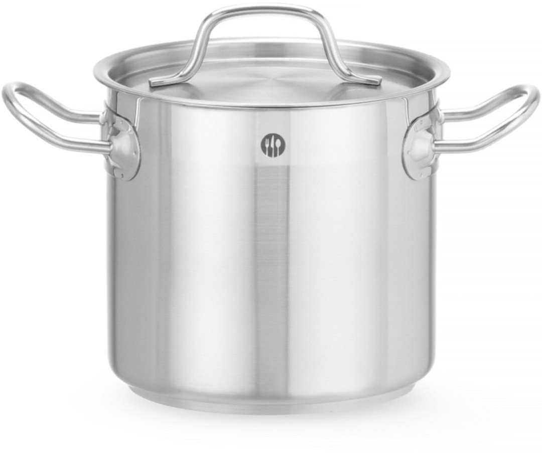 Garnek wysoki Profi Line z pokrywką dno Sandwich 70 l śr. 450 x 450 mm - Hendi 832929