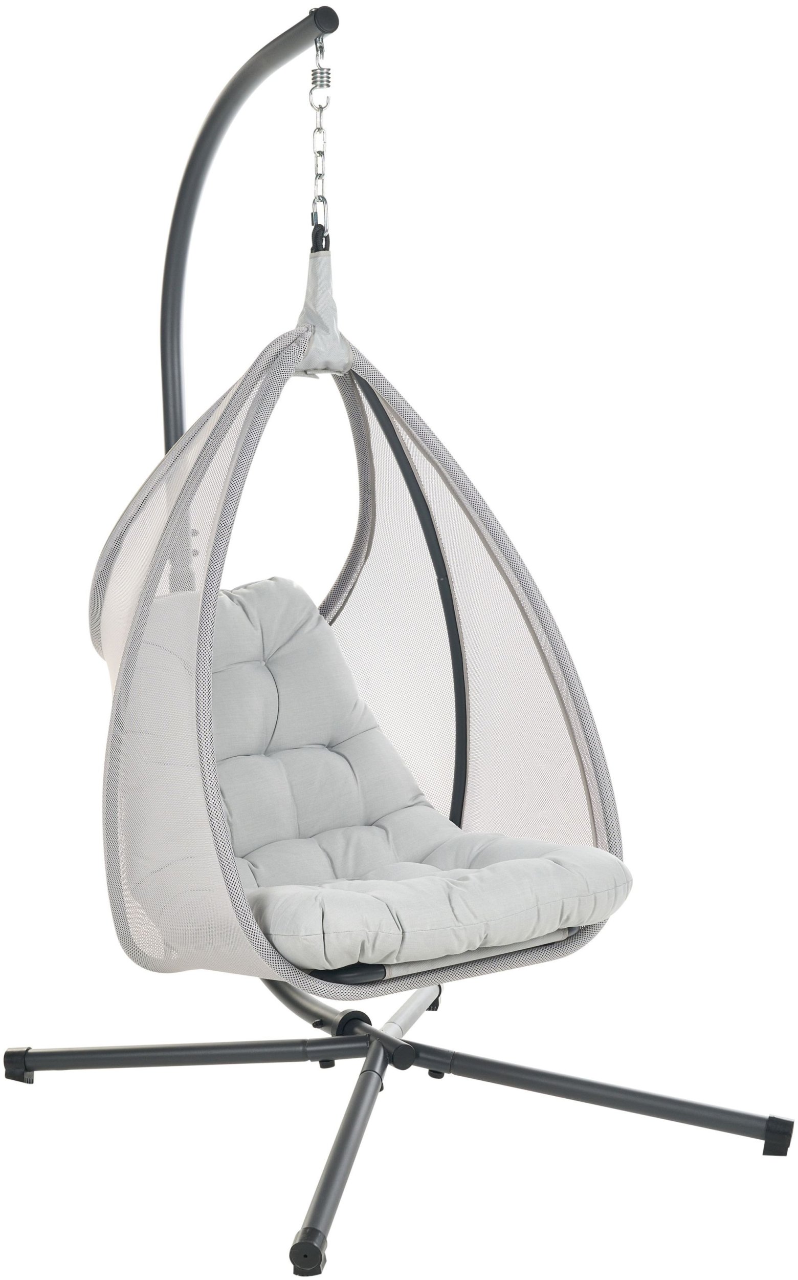 Fotel wiszący ze stojakiem jasnoszary AVEGNO