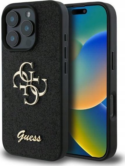 Guess Guess GUHCP16LHG4SGK iPhone 16 Pro 6.3" czarny/black hardcase Fixed Glitter Big 4G