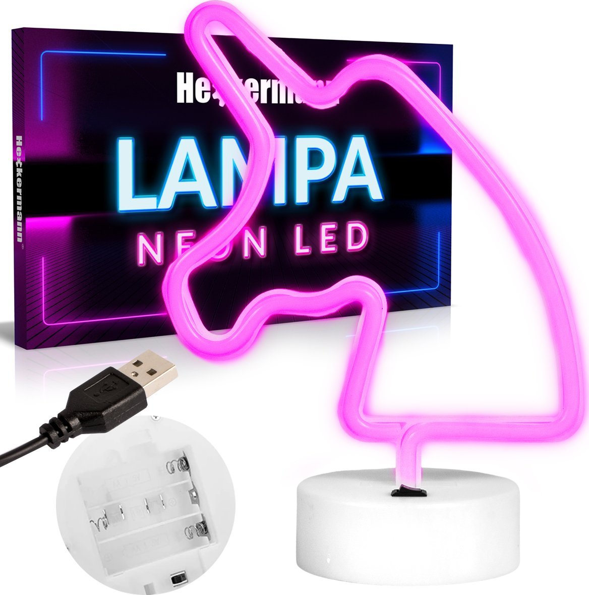 Dekoracja świąteczna Heckermann Neon Led Heckermann Stojący Jednorożec