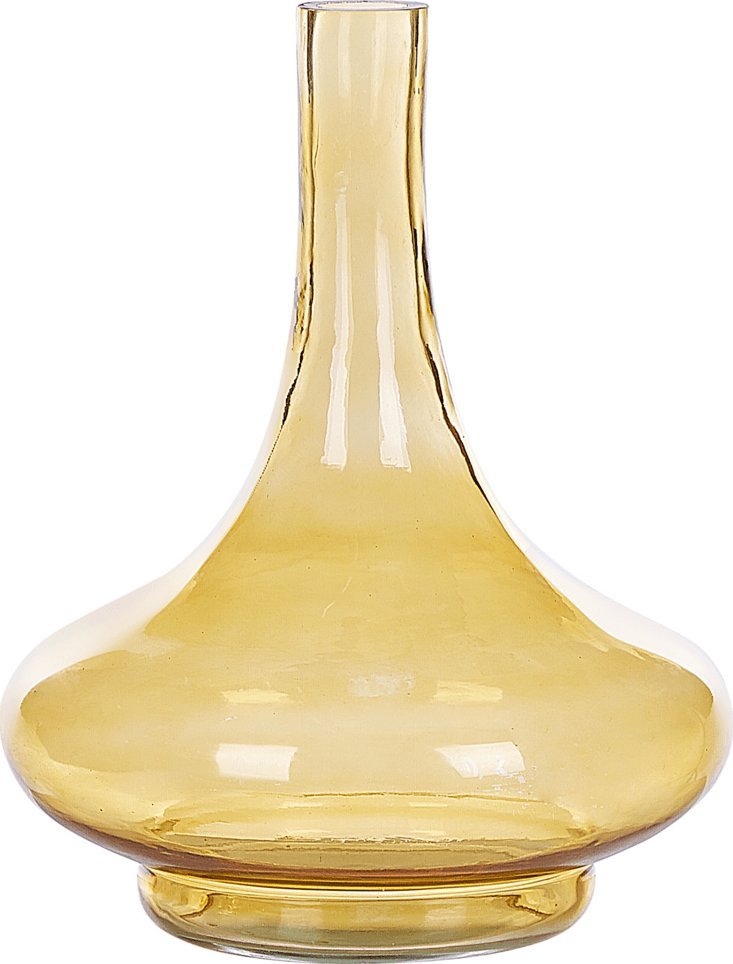 Beliani Wazon na kwiaty szklany żółty PANEER