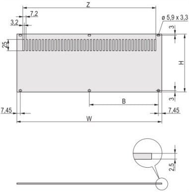 SCHROFF Panel tylny , perforowany, nieekranowany, do RatiopacPRO i PropacPRO, 3 HU, 63 HP