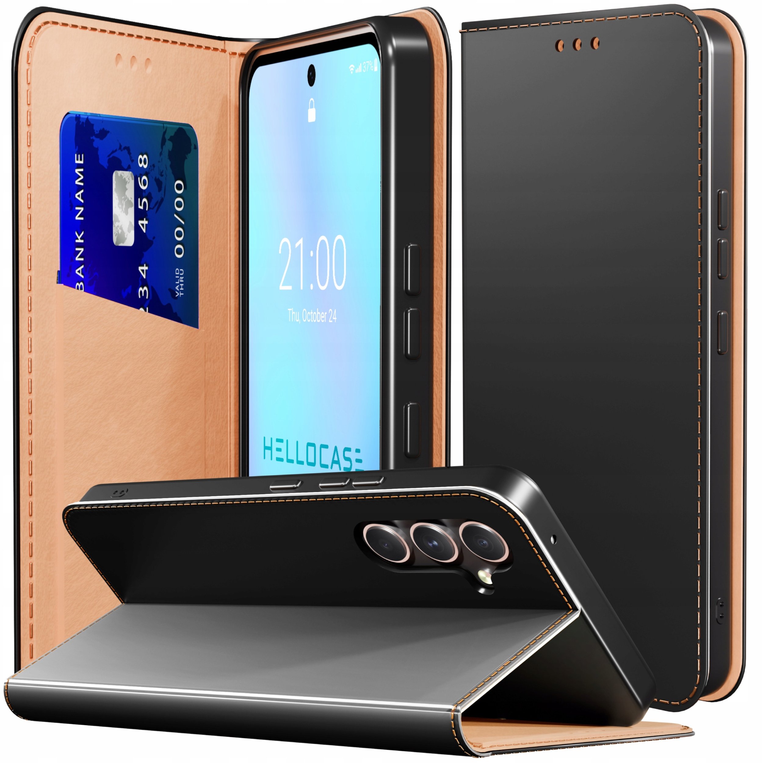 Etui z Klapką do Samsung Galaxy S23 FE (Skórzane, Magnetyczne, Czarne)