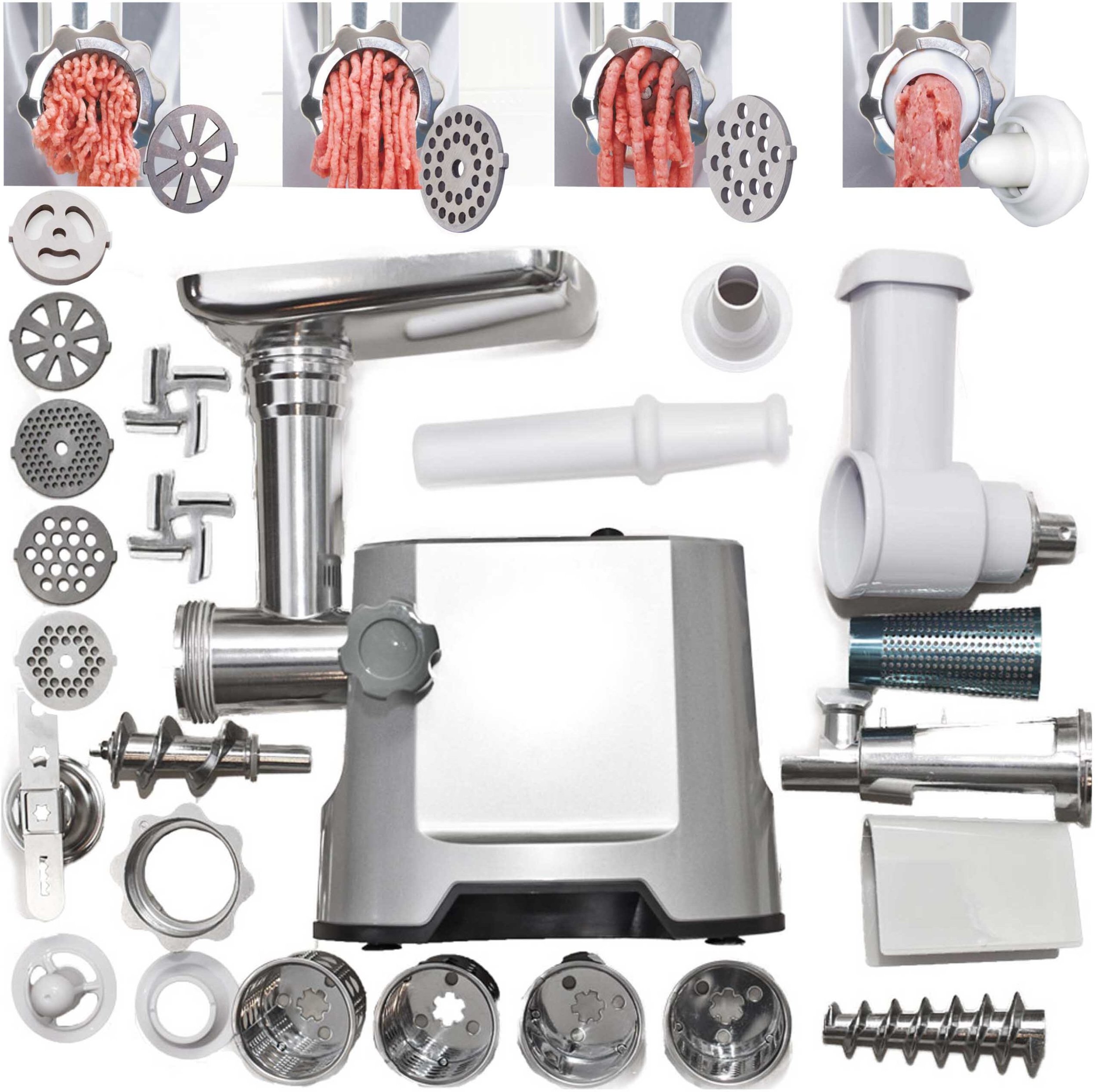 Maszynka do mielenia mięsa | duża moc | wyciskarka szatkownica 5 sit 2 noże