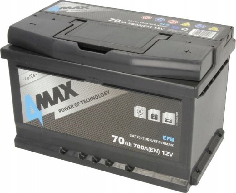 Akumulator 4MAX 12V 70Ah/700A START&STOP EFB (P+ standardowy) 278x175x175 B13 (efb/rozruchowy)