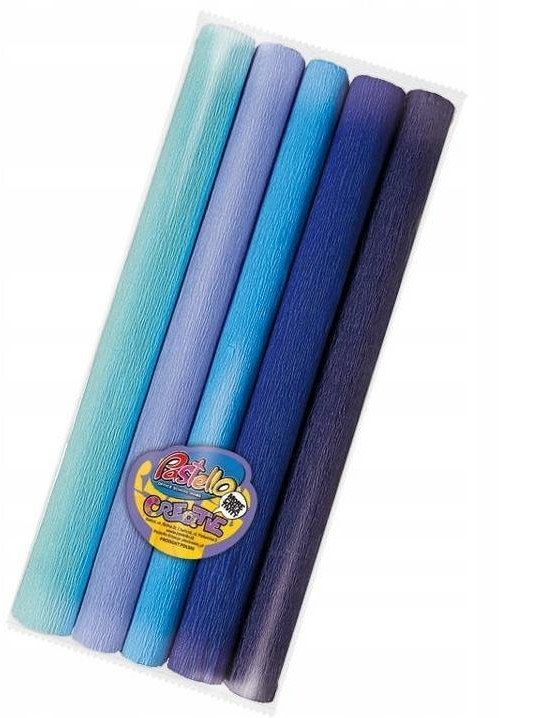 Bibuła mini 25x200cm odcieni niebieskich 5 kolorów