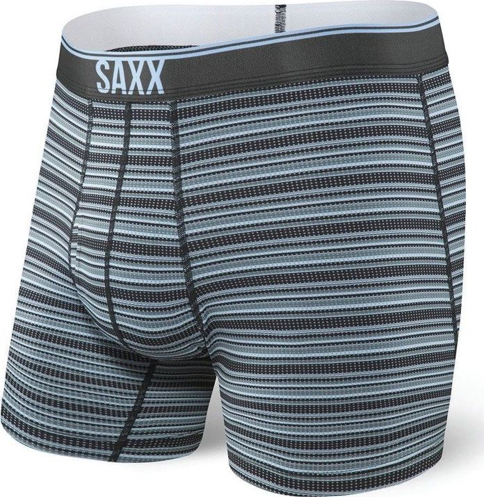 SAXX Bokserski męskie Quest Boxer Brief Fly Black Daybreak Stripe r. S