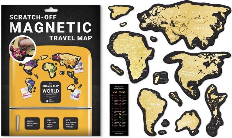 MAPA ZDRAPKA ŚWIAT TRAVEL MAGNETIC WORLD