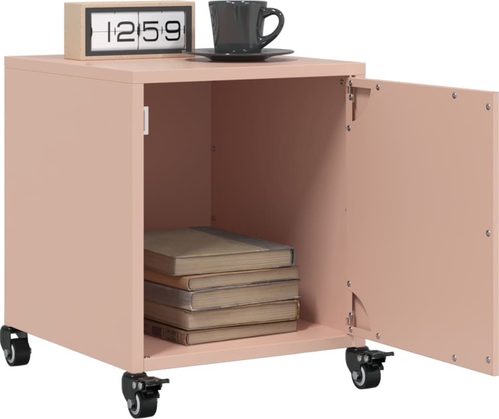 vidaXL Szafki nocne, 2 szt., różowe, 36x39x43,5 cm, stal