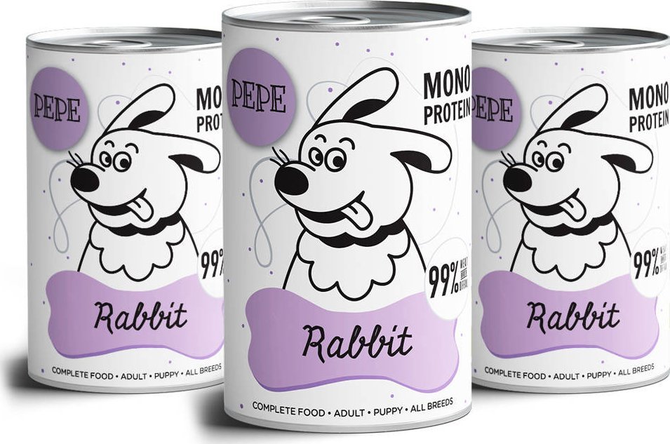 Paka Zwierzaka PEPE MONO PROTEIN Rabbit (królik) 3x400g
