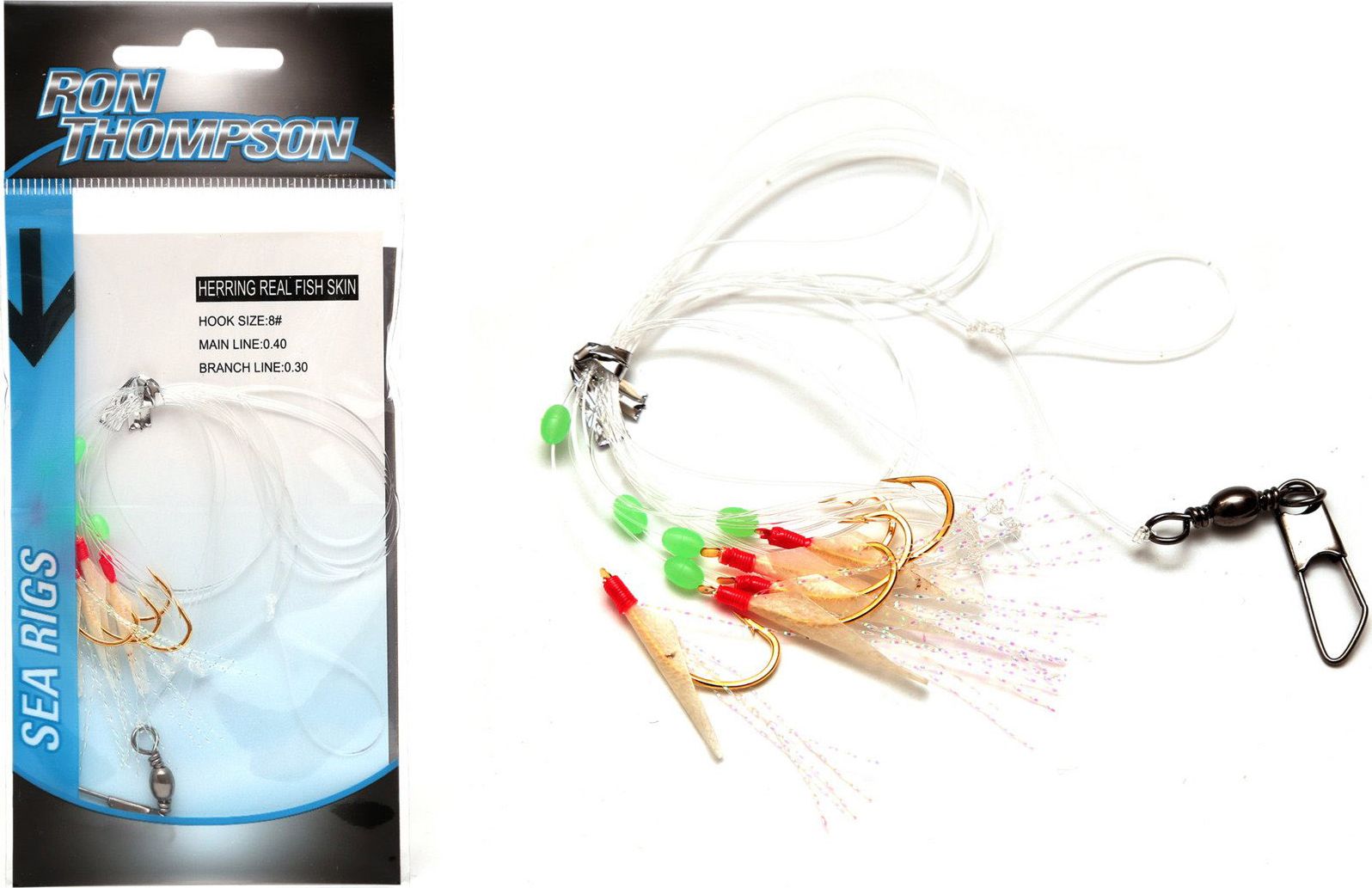 Ron Thompson Rig1 Herring Real Fish Skin 5 #8 Hooks Gold 0.30/0.40mm (42604)