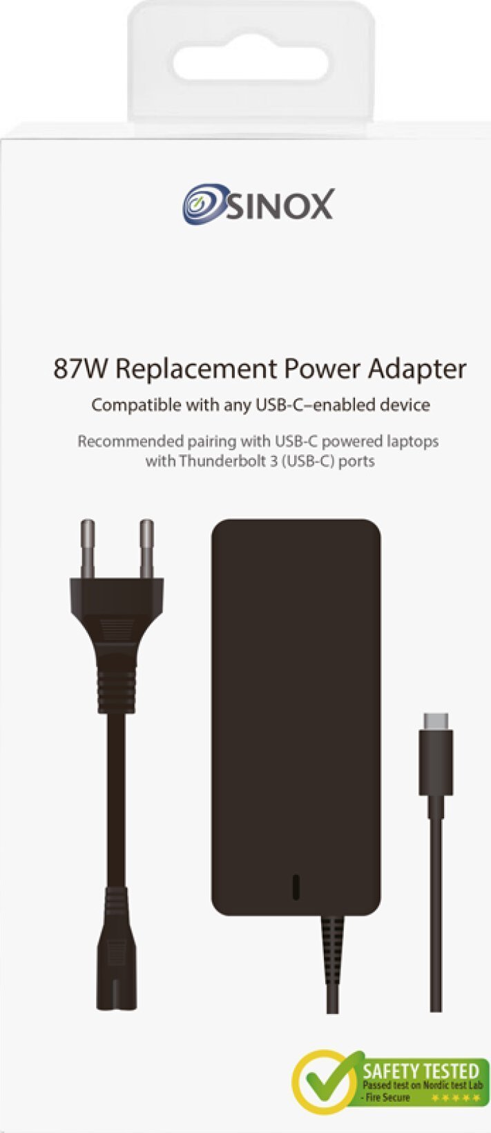 Kabel zasilający Sinox Sinox PC USB C 87W strømforsyning