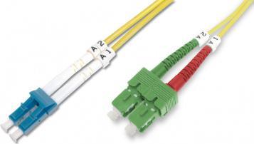Digitus DIGITUS Professional - Patch- Cable - SC/APC Single mode (M) to LC/UPC Single mode (M) - 1 m - glass fiber - 9 / 125 Micron - OS2 - booted, ha