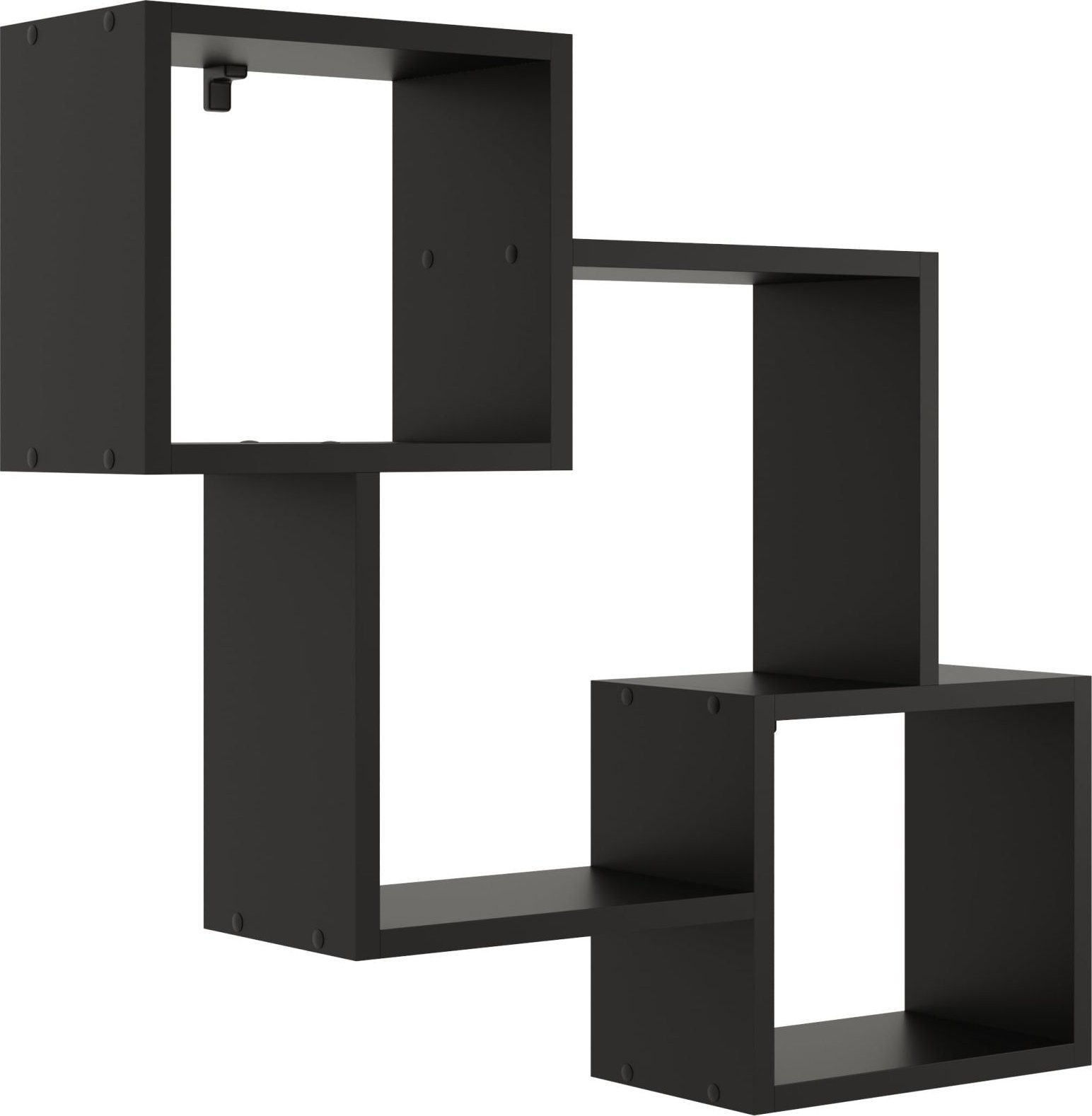 Tyletegotu Półka ścienna, wisząca, regał, 78x18x71 cm, czarny, mat