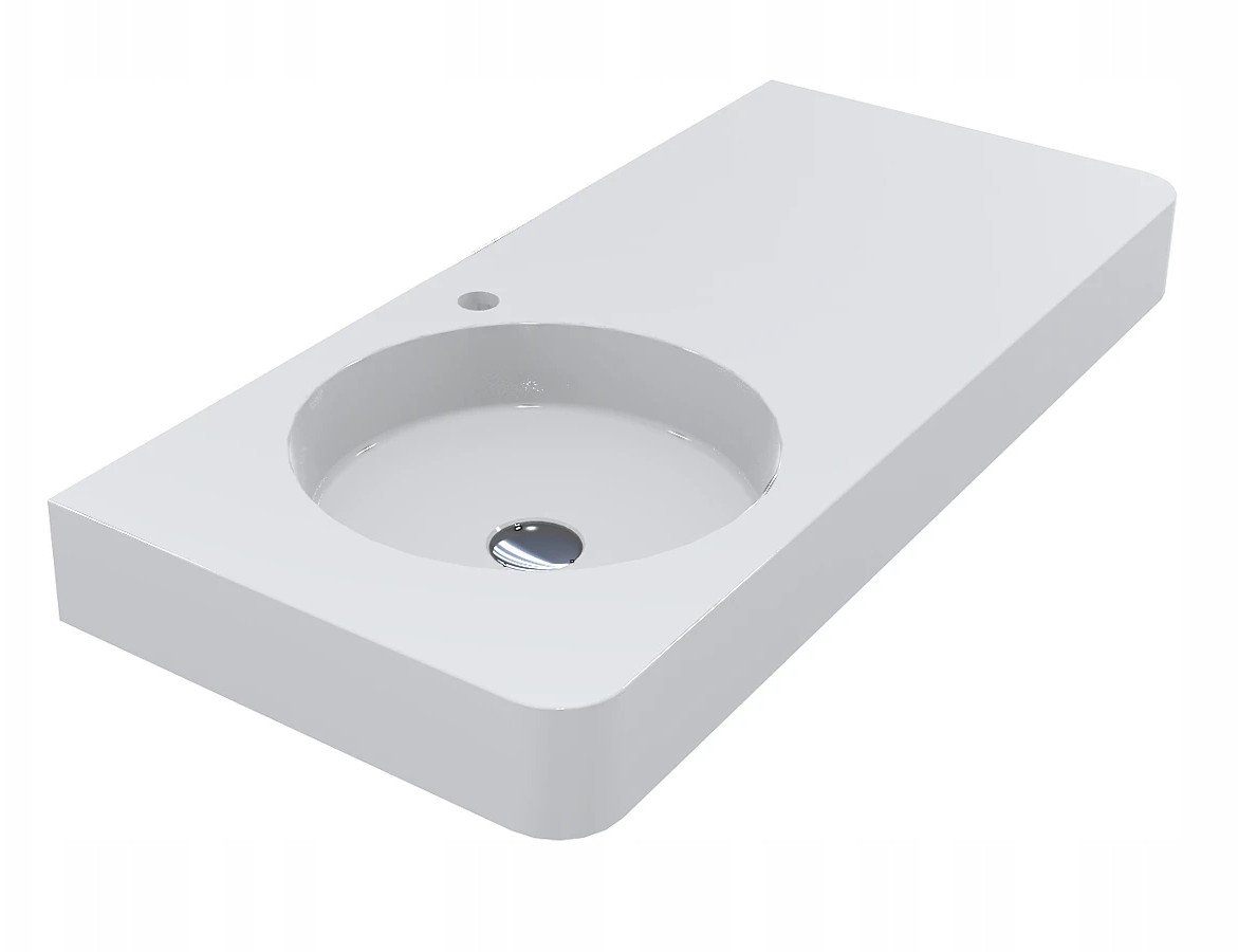 Umywalka wisząca MIRAGGIO LOOP 1000 L 100*45*12 Połysk Biała 8813930