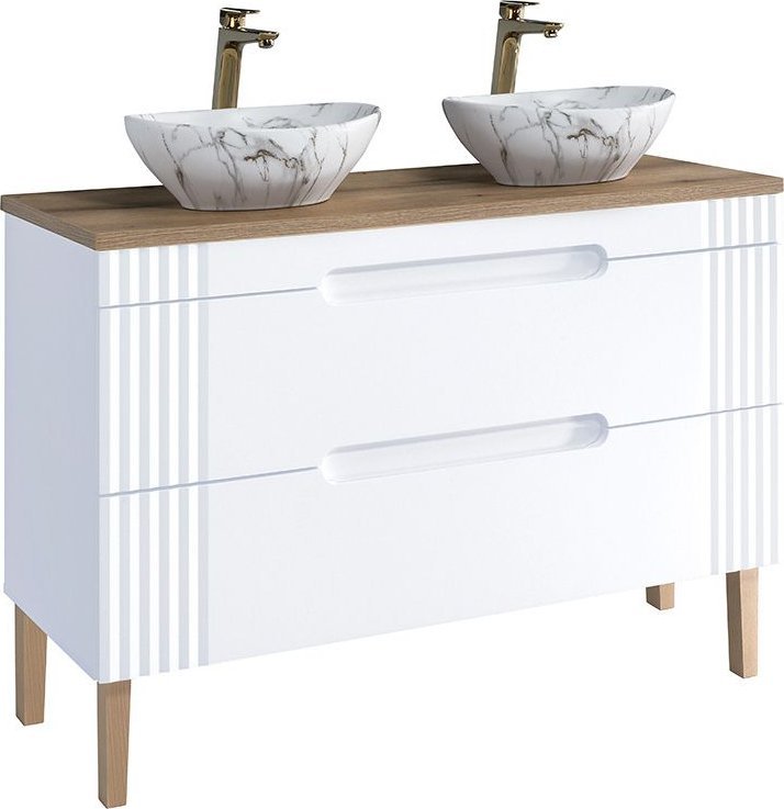 Comad Szafka stojąca z umywalkami, Fiji, 120x46x62 cm, biały, mat