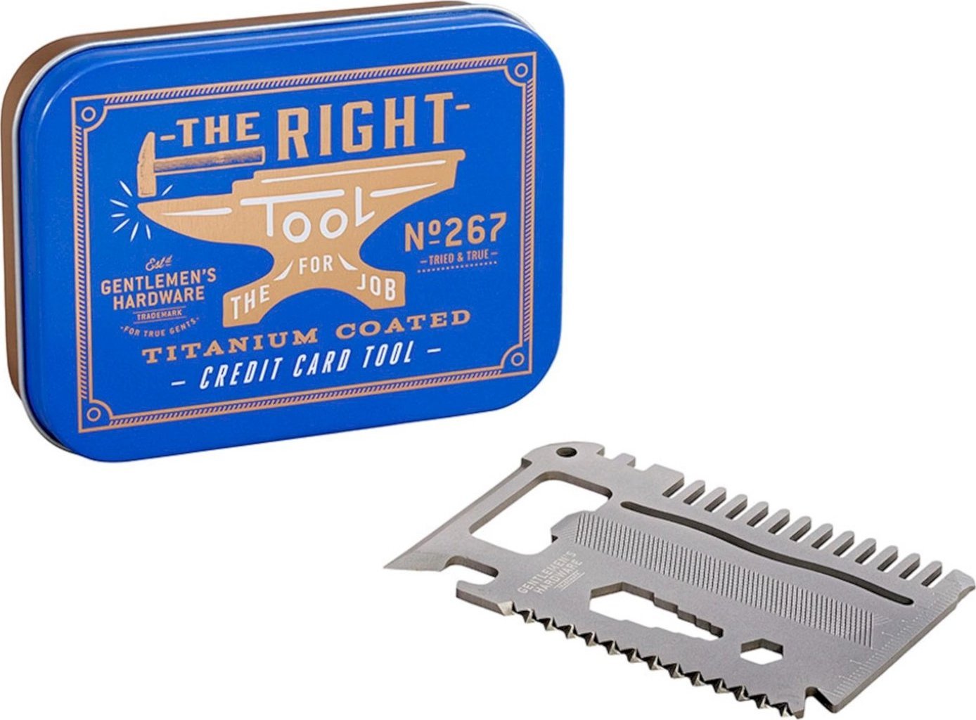 Gentlemens Hardware Multitool w kształcie karty w puszce - 15 w 1 | GENTLEMENS HARDWARE