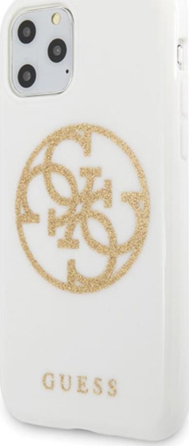 Guess Guess GUHCN65TPUWHGLG iPhone 11 Pro Max biały/white hard case Glitter 4G Circle Logo