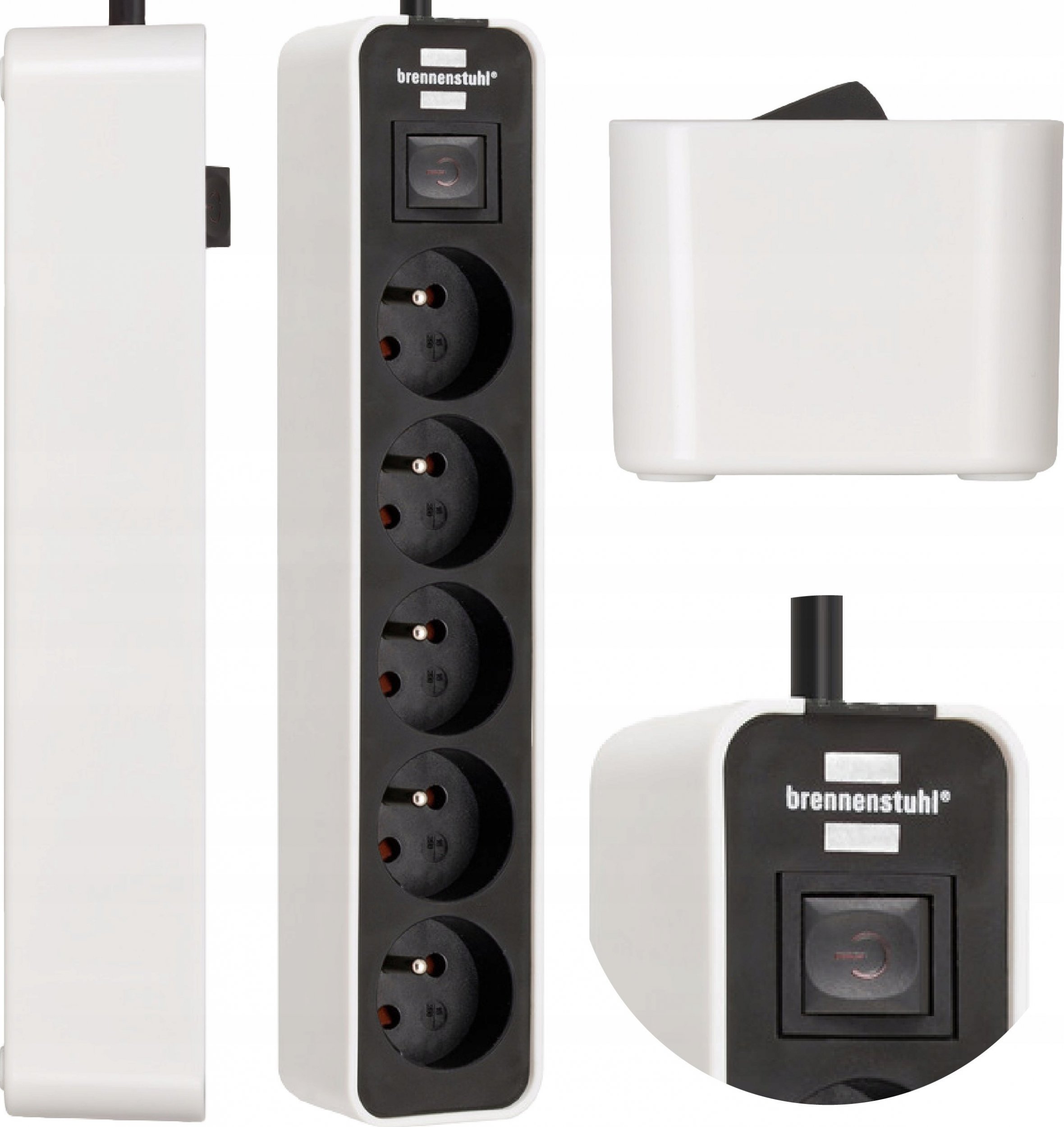 Listwa zasilająca Brennenstuhl BRENNENSTUHL LISTWA ZASILAJĄCA "ECOLOR" 5GN, 5M CZARNO-BIAŁA