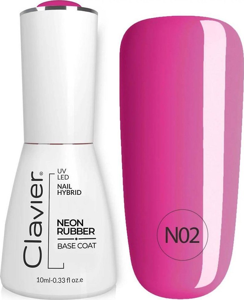 Clavier Luxury Neon Rubber Base kolorowa baza kauczukowa N02 Purple Rainbow 10ml