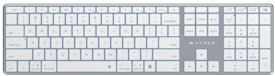 Klawiatura Targus HyperSpace - klawiatura - full size - podświetlana - bezprzewodowa - Bluetooth 5.0 - QWERTY - GB - szary przestrzenny