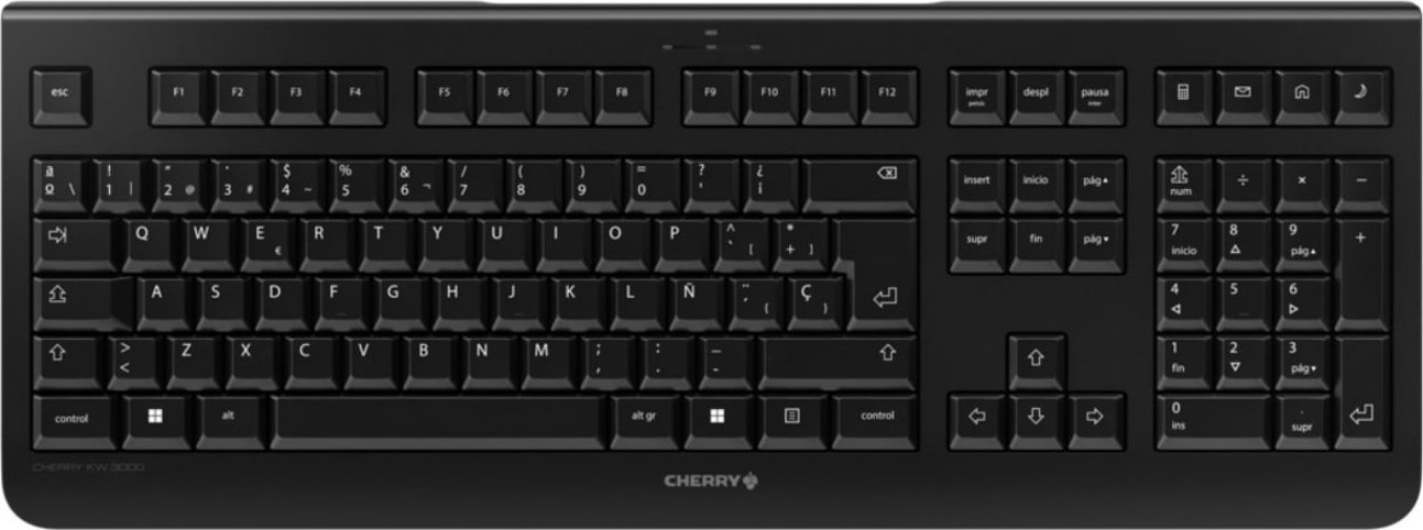 Klawiatura Cherry CHERRY KW 3000 klawiatura RF Wireless QWERTY Hiszpański Czarny
