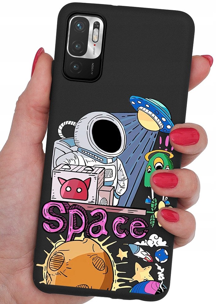 ETUI do Xiaomi Redmi Note 10 5G CASE WZORY | SILIKONOWE MATT CASE +SZKŁO 9H