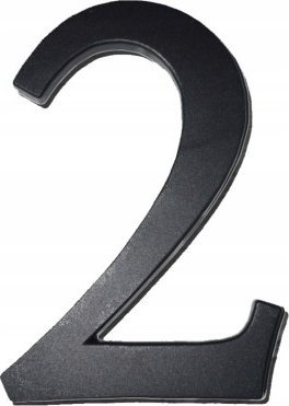 LOB Numer na dom cyfra 2 czarna 19 cm