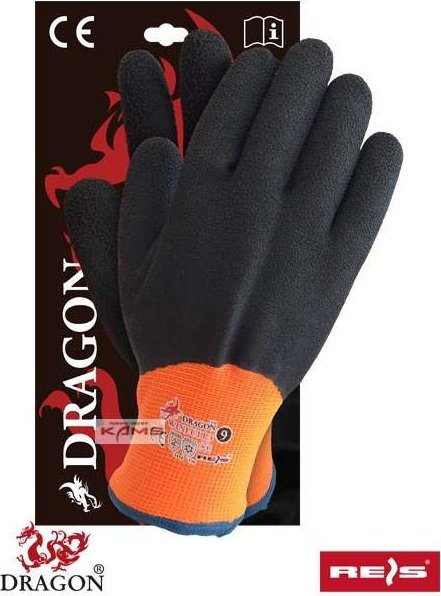 R.E.I.S. WINFULL3 - Rękawice ochronne ocieplane, powlekane - brązowo-szary 10