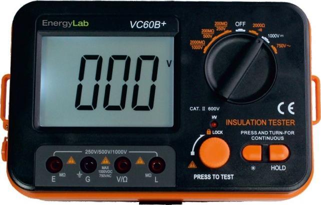EnergyLab Miernik rezystancji izolacji 250/500/1000V EnergyLab VC60B+