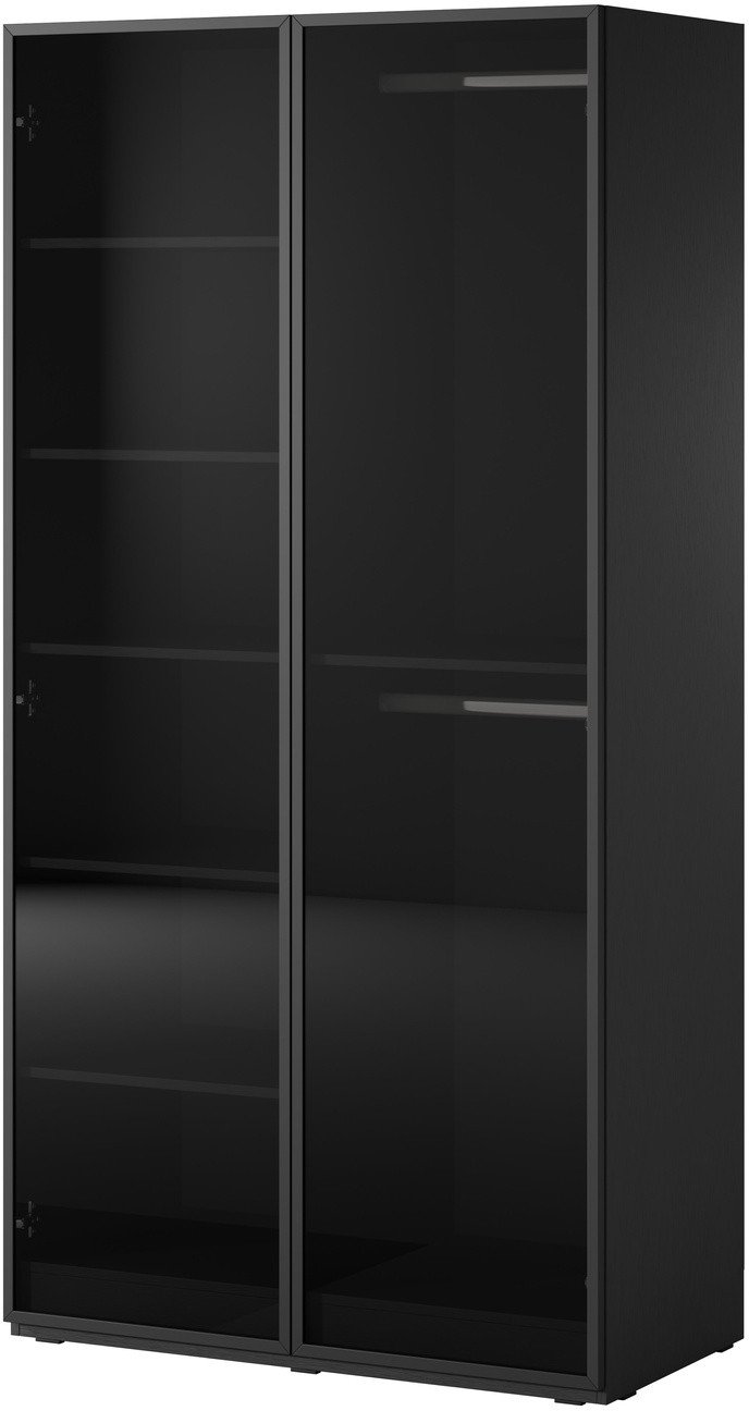 Szafa dwudrzwiowa Zen w kolorze Czarny + przyciemniane szkło