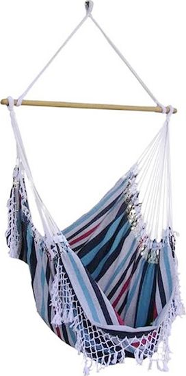 Brazilian Fotel hamakowy niebiesko-biały B5