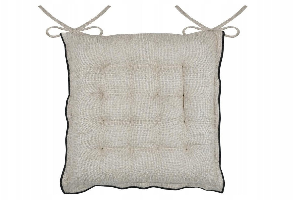 Pikowana poduszka na krzesło, wiązanie, ALINE, 38 x 38 cm