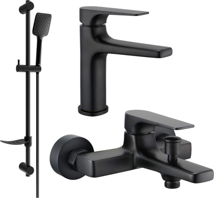 Mexen Mexen Lynx DF62 zestaw wannowy, czarny - 745903DF62-70