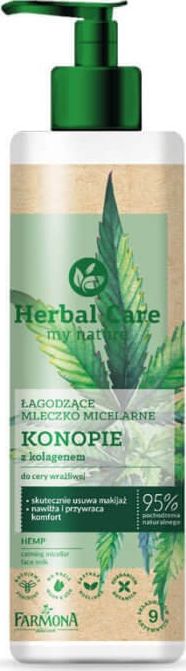 Farmona Herbal Care Łagodzące mleczko micelarne - Konopie z kolagenem - 400ml