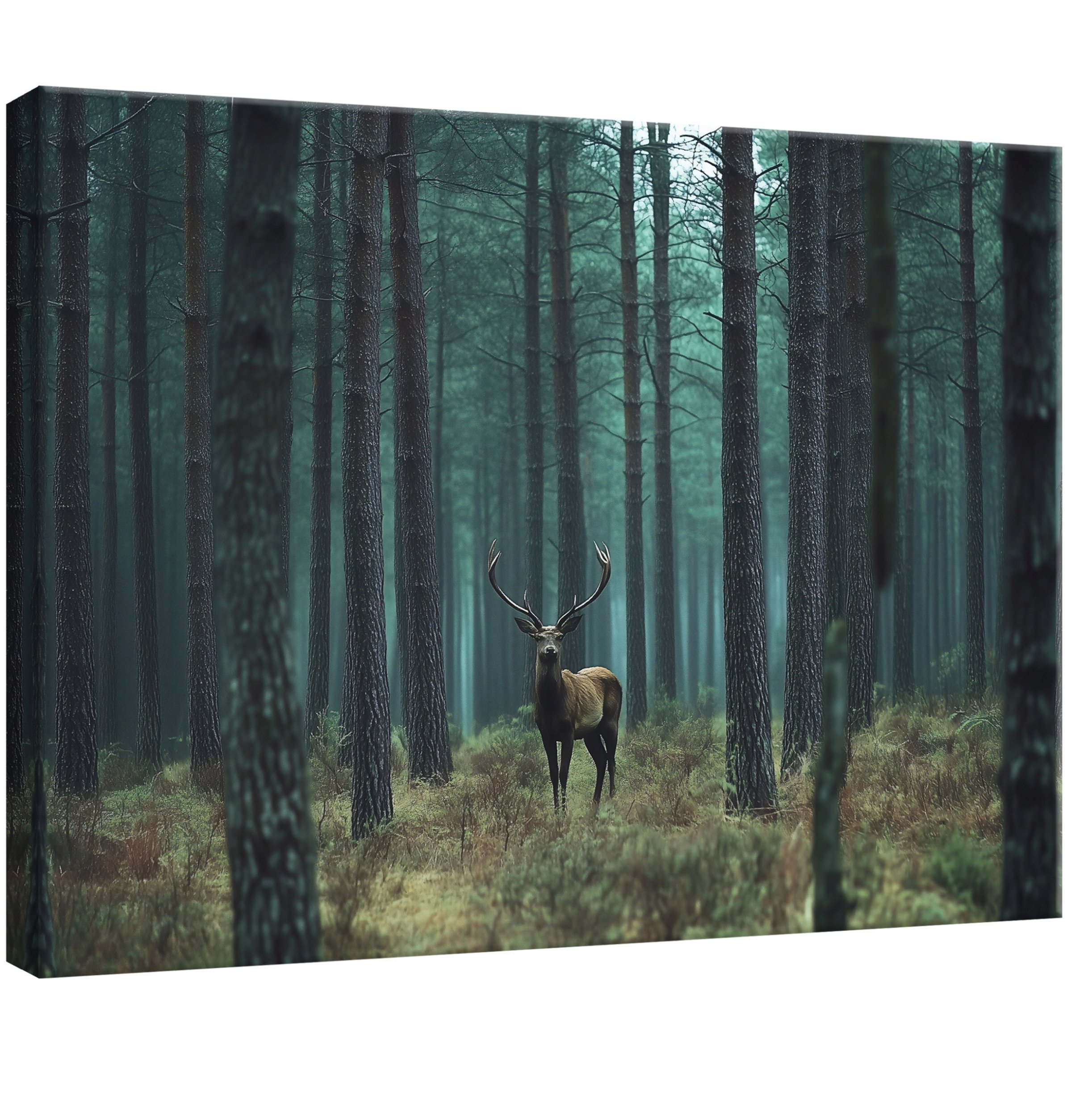 OBRAZ DO SYPIALNI SALONU KUCHNI JELEŃ NATURA LAS NA PŁÓTNIE ŚCIANĘ 100x70