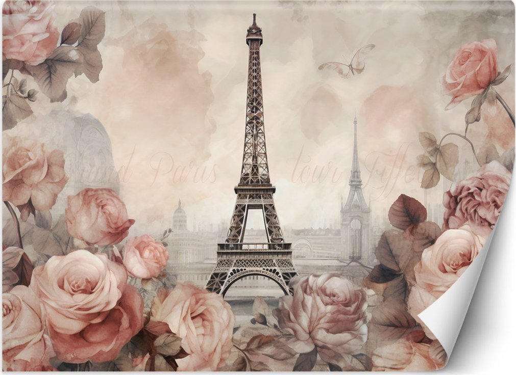 Fototapeta, Wieża Eiffla Shabby Chic - 250x175