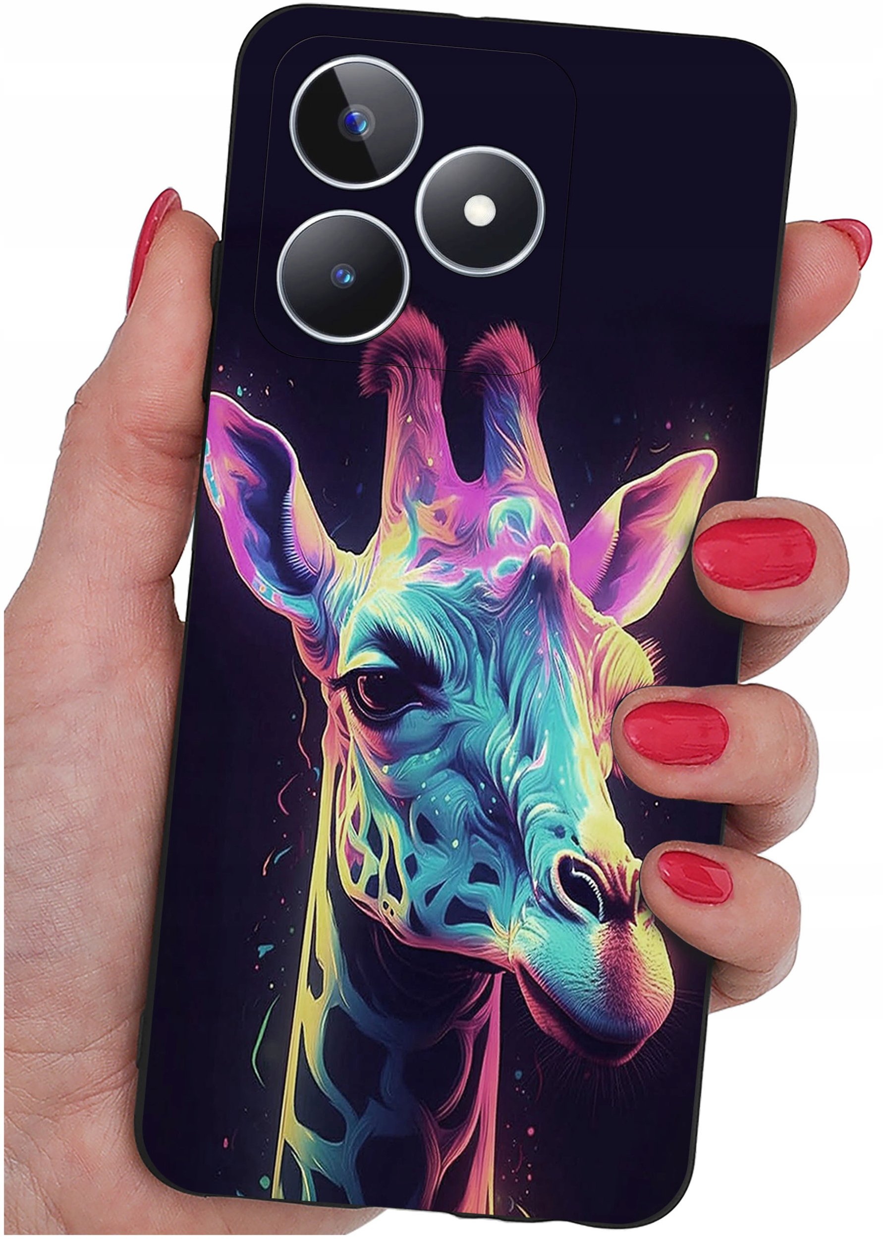 krainaGSM ETUI do Realme C51| C53 WZORY SILIKONOWE MATT CASE + SZKŁO 9H