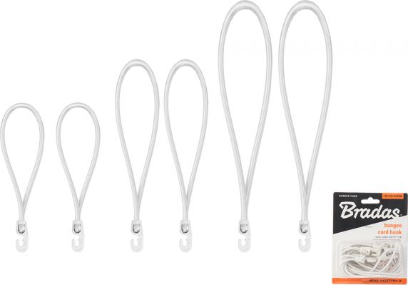 Bradas Zestaw gum z hakiem PVC do mocowania 2x18/25/40cm biały Bradas 5495