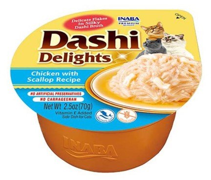 Inaba Foods INABA Dashi Delights Kurczak Przegrzebki - Przysmak dla kotów - 70g