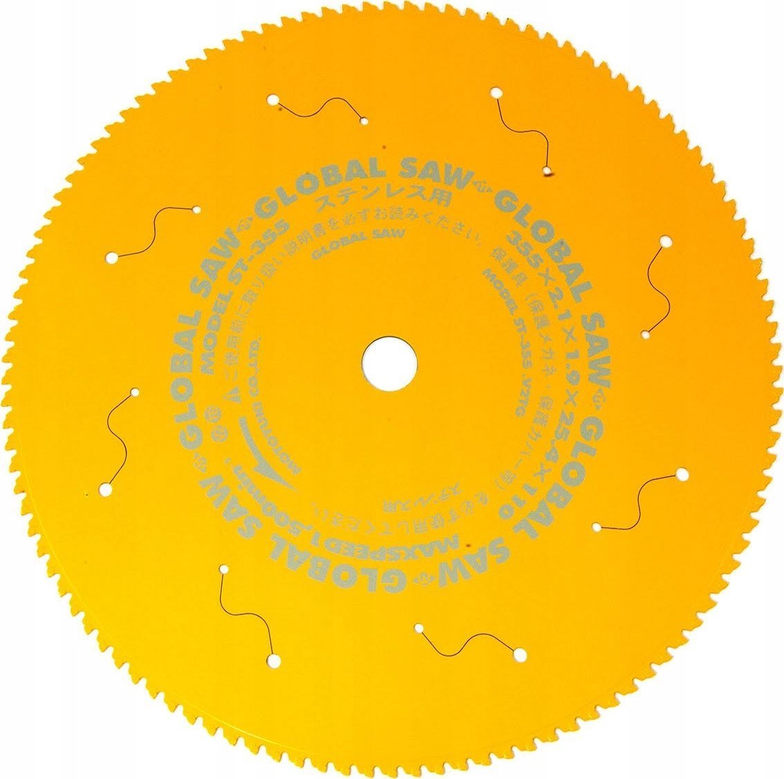 GLOBAL SAW Piła tarczowa do cięcia stali nierdzewnej GLOBAL SAW 355 x 2,1/1,7-1,9 x 25,4mm / 110z CERMET